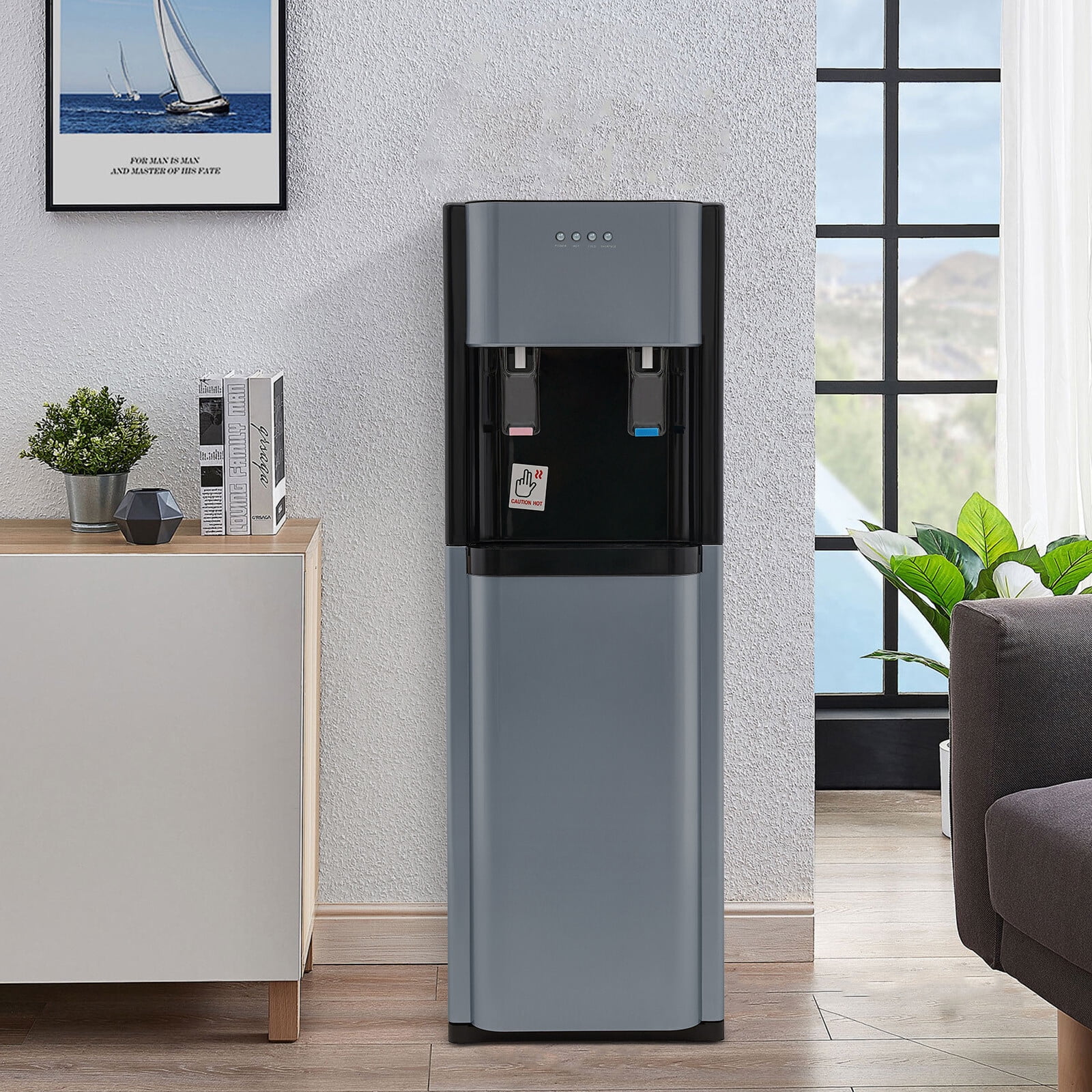 TFCFL 20L/5.28 Gallon Hot & Cold Water Dispenser Floor Standing Office Drinking Machine Bottom Loading 620W 110V