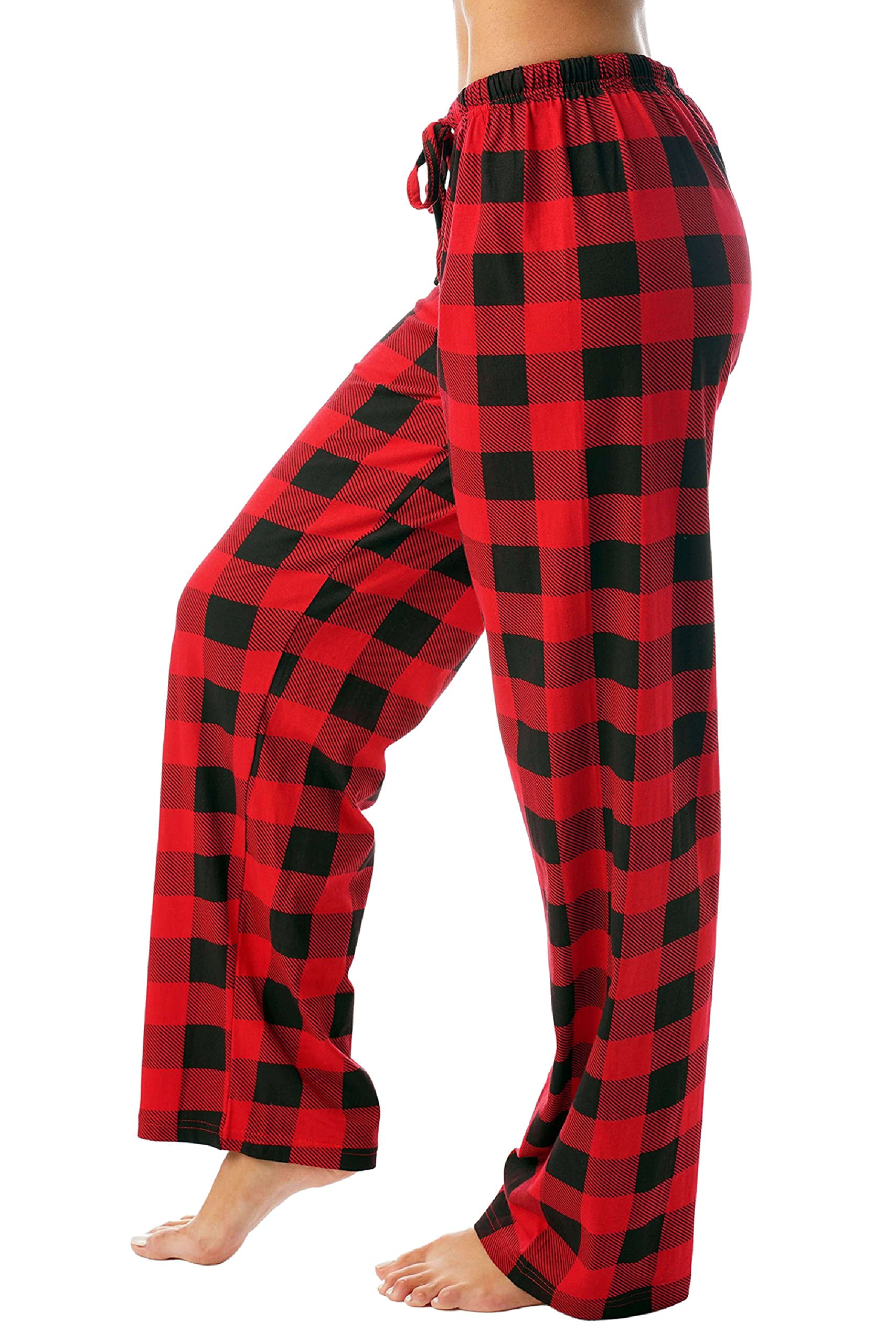 Just Love Women Buffalo Plaid Pajama Pants Sleepwear (Red Black Buffalo  Plaid, 2X)