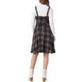 thumbnail image 3 of VESTIDO CON TIRANTES INSPIRADO EN CHIC para Mujeres, Cuello Cuadrado, Vestido Midi A-Line, Overall, S, Azul Marino Verde, 3 of 6