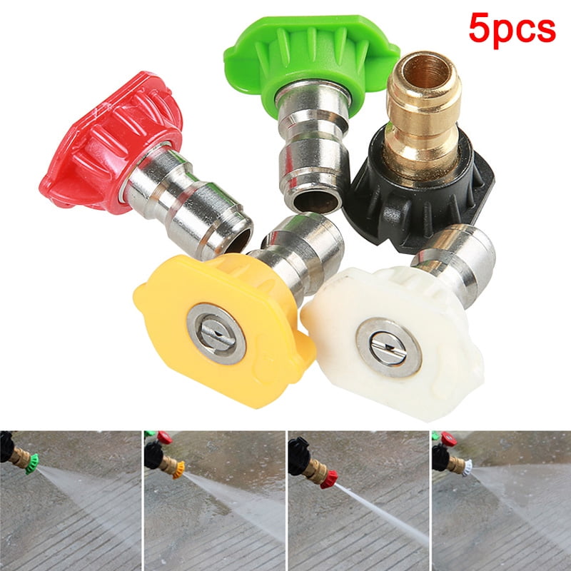 5pcs Pressure Washer Spray Tips Nozzles High Power Kit Quick Connect 1/4" Set 