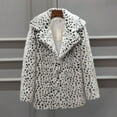 thumbnail image 2 of Odeerbi Outerwear Coats for Women Winter Warm Coats Faux Coat Leopard Warm Furry Faux Jacket 2025 Long Sleeve Outerwear White, 2 of 6