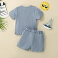 thumbnail image 6 of Gubotare Kids Clothes Boys Summer Color Block Boys Short Sleeve T-Shirt and Shorts Set, 2-Piece Outfit Bundle for Boys 6 9 12 18 24 Months 2T 3T 4T (Blue,Size 6-12 Months), 6 of 9