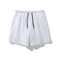 thumbnail image 4 of Afuyipoi Men's Mesh Lined Workout Shorts, Quick Dry Elastic Waist 4-Inch Outdoor Shorts with Pockets White L, 4 of 8