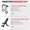 thumbnail image 2 of Wall Mounted Folding Squat Rack,1200 LBS Power Rack with Dual Independent Pulley System, 5 Adjustable Modes, Functional Trainer for Space Saving Home Gym with 1000 LB Weight Bench,Black, 2 of 9