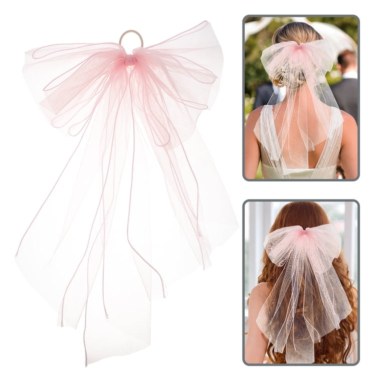 Foyte Bride Veil Bow - Short Wedding Veil Hair Clip For Brides, Bachelorette & Engagement Parties