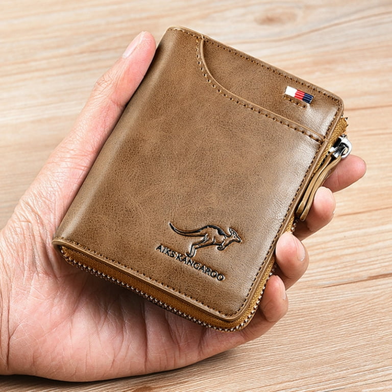 Large Zipped Men's Leather Wallet with RFID Protection