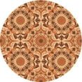 thumbnail image 1 of Ahgly Company Tapis Rond Lavable en Machine Intérieur Transitionnel Orange, 4 Pieds Rond, 1 of 7
