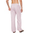 thumbnail image 3 of QPNGRP Men's Casual Pants Cotton Linen Loose Open Bottom Classic Relaxed Fit Running Trousers Pockets Lightpink XXL, 3 of 8