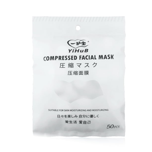 Mascarillas comprimidas de algodón puro, 50 unidades, hidratantes y nutritivas, ideales para cuidado facial en casa o viaje, sin alcohol, fáciles de usar y almacenar, regalo perfecto para belleza.