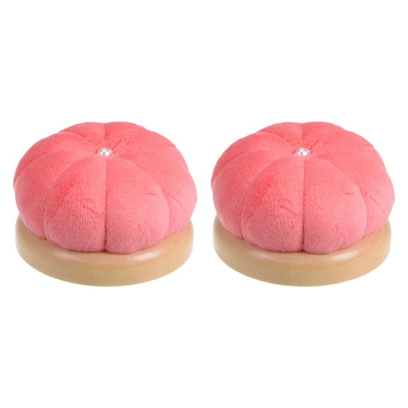 Uxcell Wooden Base Needle Pincushions Japanese Style Pin Cushions, Watermelon Red 2 Pack