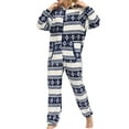 thumbnail image 4 of Women's Christmas Hoodie One-piece Pajamas Fleece Women's Fawn Snowflake Printed One Piece, 4 of 9