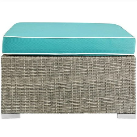 Highland Dunes Heinrich Outdoor Upholstered Fabric Patio Ottoman with Cushion