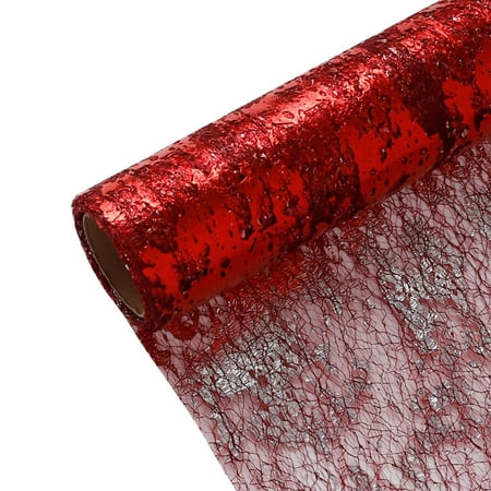 

amousa 18.9x177 Inch Sequin Glitter Lightening Foil Table Runner – Thin Mesh Roll For Birthday Party Valentine s Day & Occasion Decorations