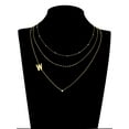 thumbnail image 2 of Believe by Brilliance W Triple Chain Initial Necklace Set in 14KT Gold Flash Plated Brass, 2 of 7