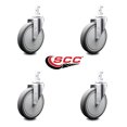 thumbnail image 2 of 6 Inch Thermoplastic Rubber Wheel Swivel 7/8 Inch Square Stem Caster Set SCC, 2 of 2