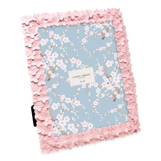 Marco de fotos Laura Ashley con forma de flor rosa, 20 x 25 cm, resina