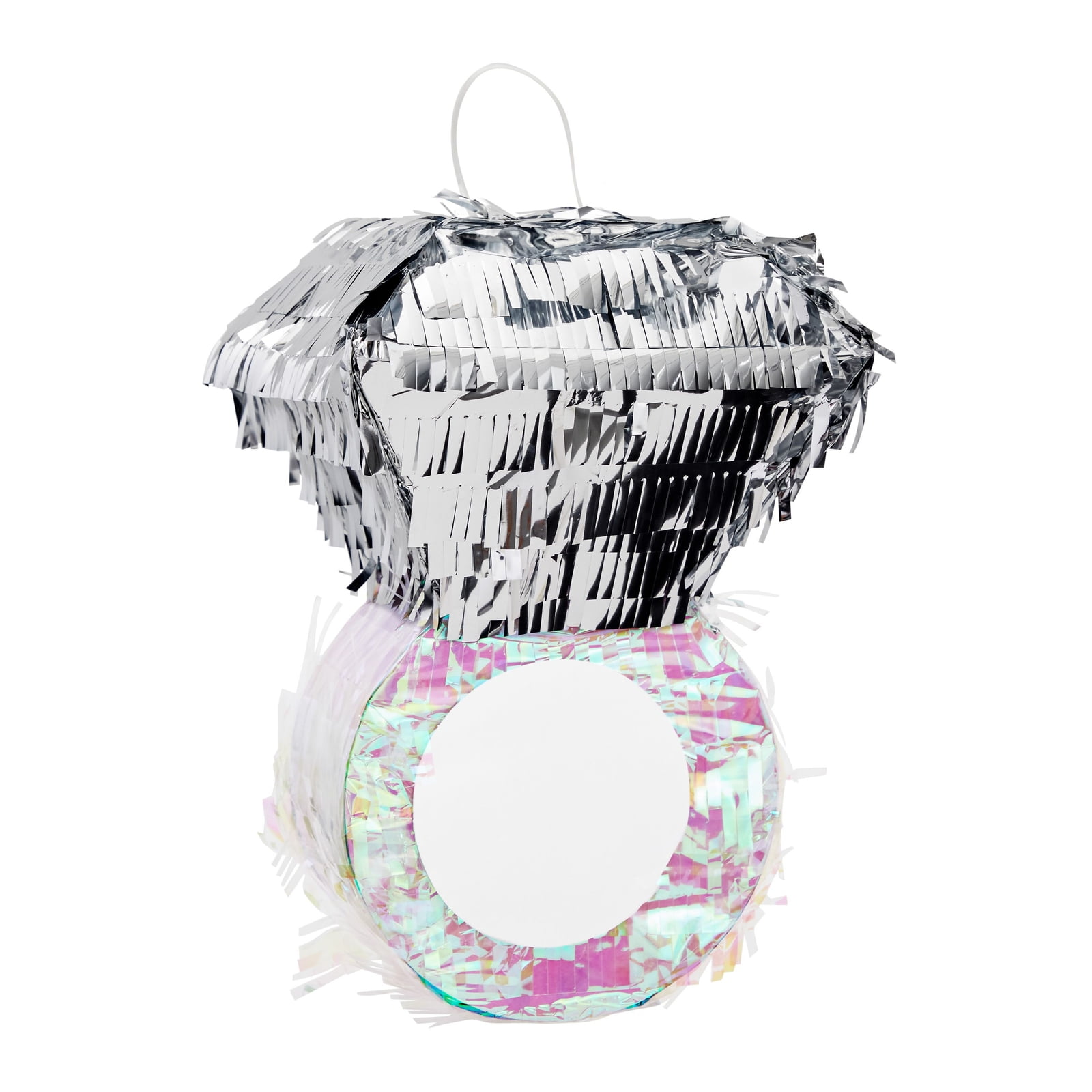 Small Silver Diamond Ring Pinata for Engagement Party, 7 x 7 x 11 In