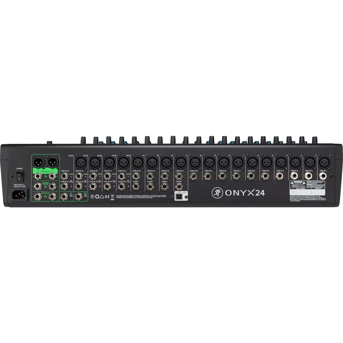 Mackie Onyx 24-Channel Premium Analog Mixer with Multi-Track USB, Bundle with TAPH100 Headphones and 4x 25' XLR Microphone Cable