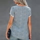 thumbnail image 4 of Camiseta de cuello redondo para mujer, moda suave, agradable a la piel, transpirable, manga corta, camisa informal para citas, trabajo, azul, XL, 4 of 6