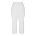 thumbnail image 4 of JULMCOMO Womens Capris for Summer High Waist Workout Yoga Capris with Pockets Tummy Control Leggings Straight Leg Crop Pants White S, 4 of 7