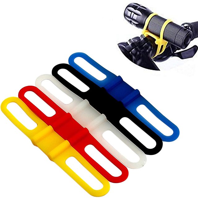 Correa de silicona para montaje en bicicleta con linterna, correas de amarre de goma, correa de silicona para bicicleta, linterna para casco, montaje de luz, correa para teléfono, corbata Ri. Afortunado Sencillez