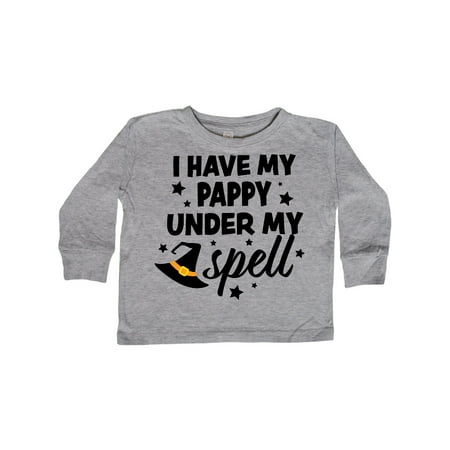 

Inktastic I Have My Pappy Under My Spell with Cute Witch Hat Gift Toddler Boy or Toddler Girl Long Sleeve T-Shirt