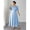 Blue, variant on Plus Size Blue V-Neck Short Sleeve Casual Dress
