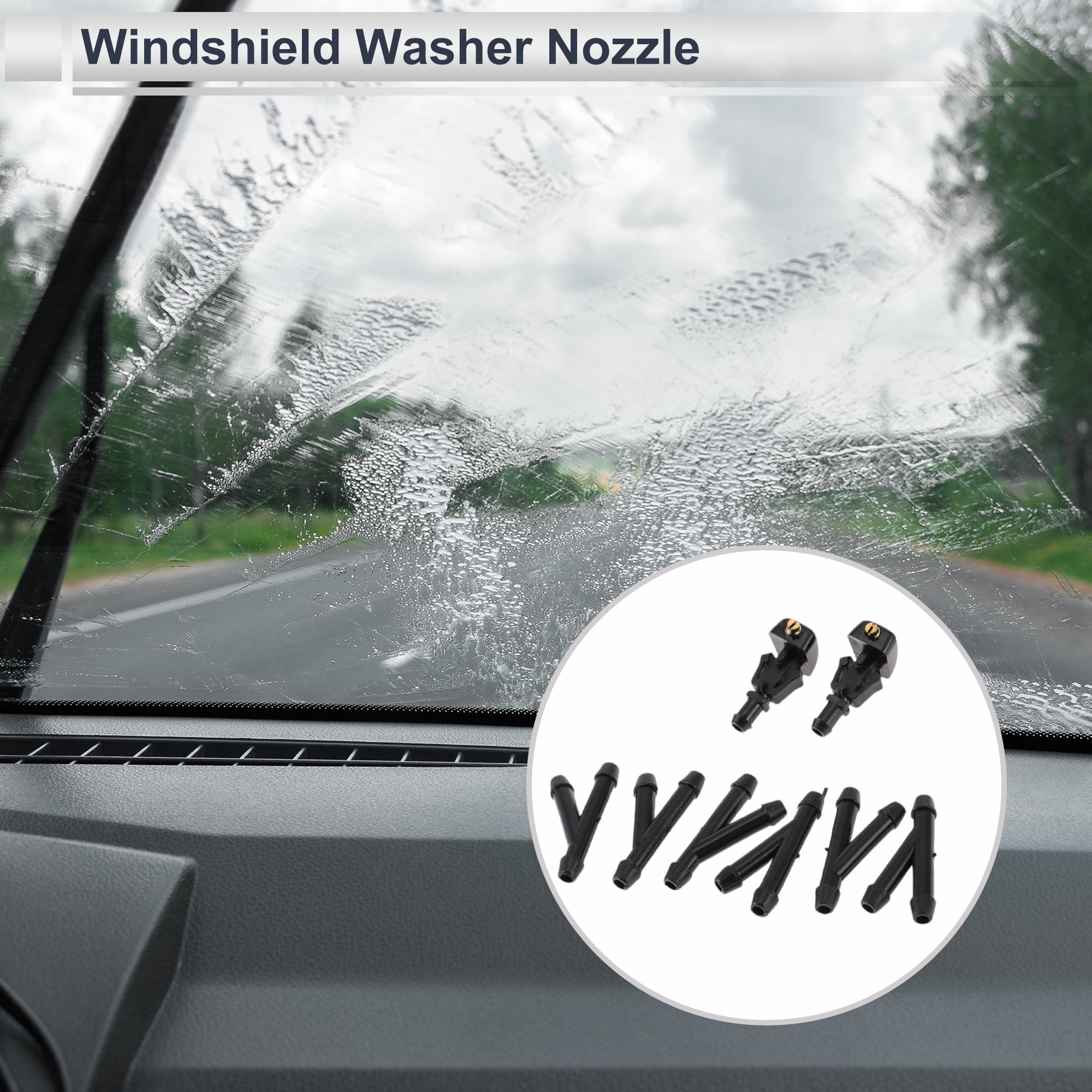 Unique Bargains Windshield Washer Nozzle for Nissan Armada 2005-2015 with Hose Connector