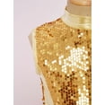 thumbnail image 5 of Haitryli Girls Liturgical Worship Praise Dance Tunic Dresses Lyrical Contemporary Dancewear Shiny Sequins Bodice Dress Gold 10, 5 of 7