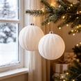thumbnail image 2 of 6 Inch Velvet Christmas Balls, Velvet Xmas Tree Ornaments Balls Decorations Hanging Flocked Ornaments for Christmas Tree Home Garland Holiday Party Decor (White, 1Pc), 2 of 6