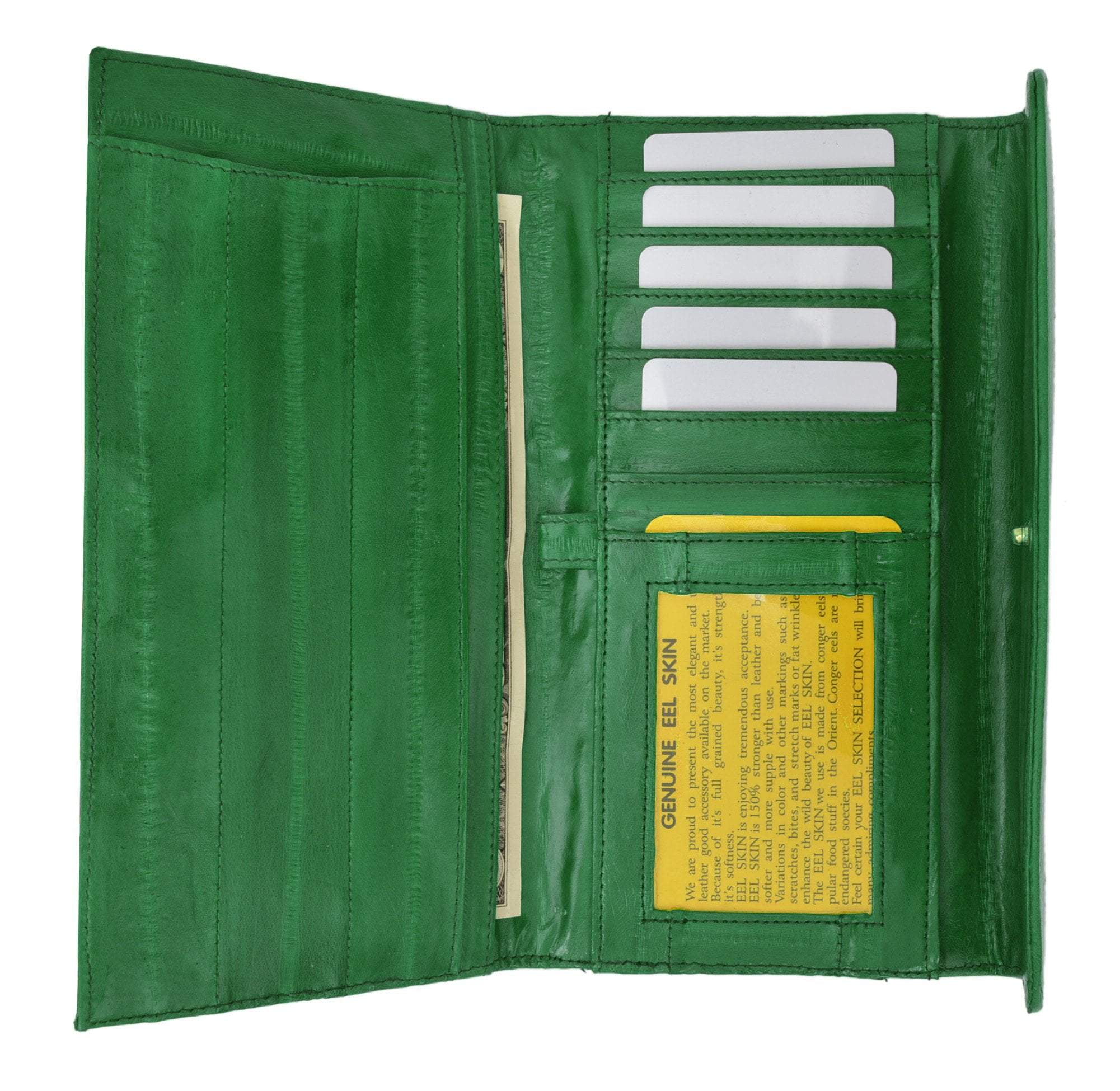 Womens Eel Skin Leather Deluxe Checkbook Wallet E 2575 - Walmart.com