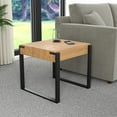 thumbnail image 2 of FT50RIDLW-A: Ridgewood Side Table, End Table, Accent Table, Nightstand. Light Colored Rustic Wood, Black Metal Legs, 2 of 3