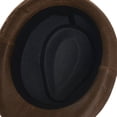 thumbnail image 4 of WITHMOONS Fedora Hat Vintage Weathered Leather Indiana Jones AC6387 (Brown, M), 4 of 4