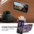 thumbnail image 4 of Mantto Crossbody Wallet Case for iPhone 16 (6.1 inch),Premium PU Leather Metal Buckle Large Capacity Zipper Pocket Card Holder Shockproof Kickstand Phone Case with Shoulder Strap,Purple, 4 of 8