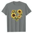 thumbnail image 5 of CCRFTGI Tshirt for Girls Cute Fashion Crew Neck T Shirt 2025 Summer Dark Gray Shirts Sunflower Printed Short Sleeve T Shirts,Dark Gray 2-4 Years, 5 of 5