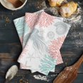 thumbnail image 6 of Jellyfish Coastal Kitchen Towels Set of 3, Water Absorbent Dish Towel, Teal Red Coral Starfish Decorative Hand Towels - Quick Drying Cloth for Cooking Baking, 18x28 Inch, 6 of 8