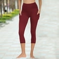 thumbnail image 6 of Ashirexll Fleece Lined Leggings Womens Yoga Pants Workout Capris With Pockets Athletic Fitness Running Thermal High Waist Solid Color, 6 of 7
