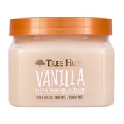 Tree Hut Body Scrub, Shea Sugar Hydrating Exfoliator for Softer, Smoother Skin, Vanilla, 18 oz