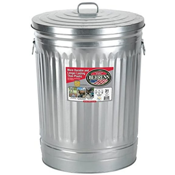 Behrens Galvanized Steel Trash Can, 31-Gallon