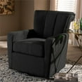 thumbnail image 3 of Baxton Studio Chaise Pivotante Tapissée en Tissu Gris Rayner, 3 of 8