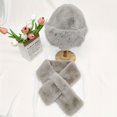 thumbnail image 1 of Dosaele Winter Faux Fur Balaclava Hat and Scarf Set - Lightweight  Solid Color  Machine Washable  Toggle Closure  Woven Polyester Urban Fisherman Cap with Ear Protection for Christmas  Fa, 1 of 7