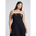 thumbnail image 4 of ELOQUII Women's Plus Size Bow Straps Maxi Flare Dress, 4 of 4
