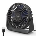 thumbnail image 1 of Faraday USB Desk Fans 5 Inches Portable Table Fans 360Â° Head Rotation Small Personal Desktop Fan for Home Office, 3 Speeds, Black, 1 of 15