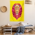 thumbnail image 2 of Zoo Tapestry, Colorful African Animals Geometric Diamond Face Lions Mane Safari Wildlife Theme Image, Wall Hanging for Bedroom Living Room Dorm Decor, 60W X 80L Inches, Multicolor, by Ambesonne, 2 of 5