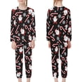 thumbnail image 3 of Renewold Family Christmas Pajamas Matching Sets Candy Canes Santa Round Neck Sweatshirt 2 Pack Outdoor Athletic Outfits for Teen and Kids 5-6 Years Old, 3 of 5