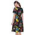 thumbnail image 2 of Bixox Robe d'Été à Manches Courtes pour Femmes Robe Ample Longueur Genou avec Poches-Monster Car, 2 of 7