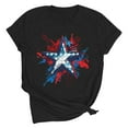 thumbnail image 2 of Goodtrade8 Womens American Flag T Shirts July 4th Red White and Blue Pullover Summer Red White and Blue , Independence Day Casual Short Sleeve Graphic Tops for Junior Crew Neck, 2 of 7