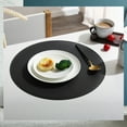 thumbnail image 5 of MERILER Faux Leather Round Placemat for Kitchen Table, Easy to Clean and Heat Insulation Mat, 5 of 7