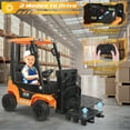 thumbnail image 4 of JCB 12V Powered Forklift Toy Cars, Kids Ride on Toy Cars with Remote Control, Lifting Pallet, Removable Car Roofm, 4 Wheel Electric Ride on Fork Lift Cars for Kids Boy Girls, Yellow, 4 of 10