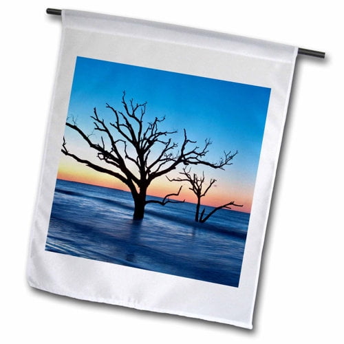 3dRose, USA, South Carolina, Edisto Island, Botany Bay, Boneyard Beach Dawn., 12 x 18 inch Garden Flag